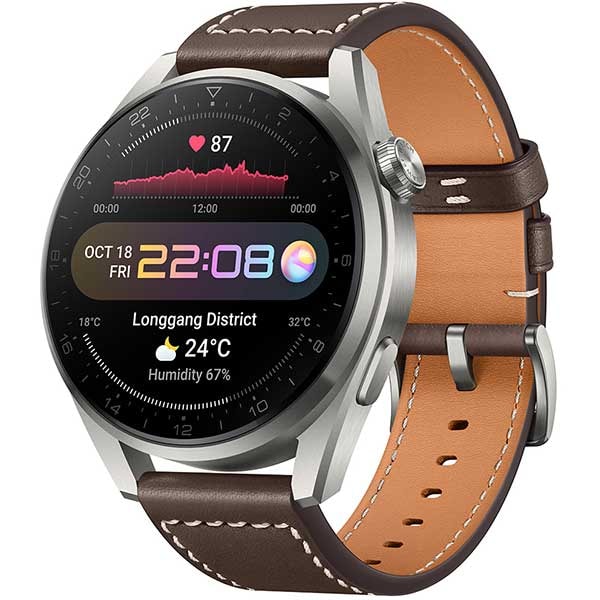 Smartwatch HUAWEI Watch 3 Pro Classic Edition, eSIM, Android/iOS, Brown Leather Strap