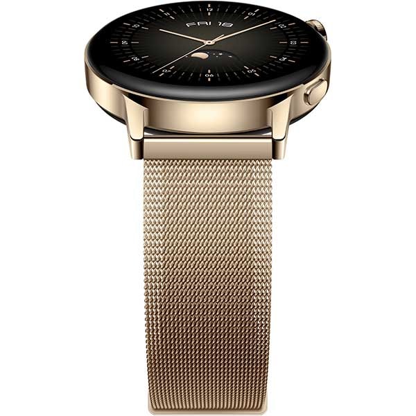 Smartwatch HUAWEI Watch GT 3 42mm Elegant Edition, Android/iOS, Light Gold / Milanese Strap