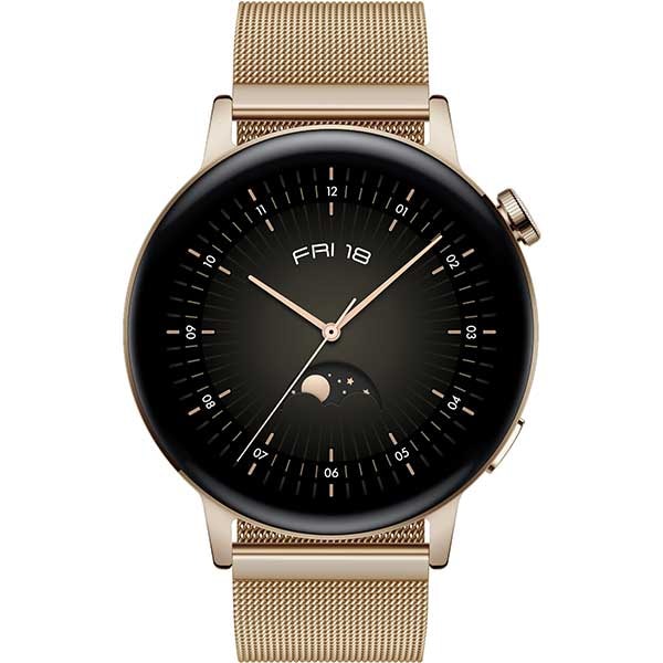 Smartwatch HUAWEI Watch GT 3 42mm Elegant Edition, Android/iOS, Light Gold / Milanese Strap