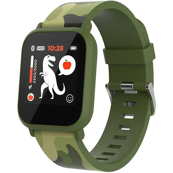 Smartwatch pentru copii CANYON MyDino CNE-KW33BB, Android/iOS, silicon, Green CamuflaJ