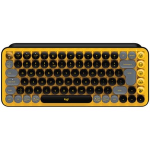 Tastatura Wireless mecanica LOGITECH Pop Emoji, Bluetooth, USB, galben