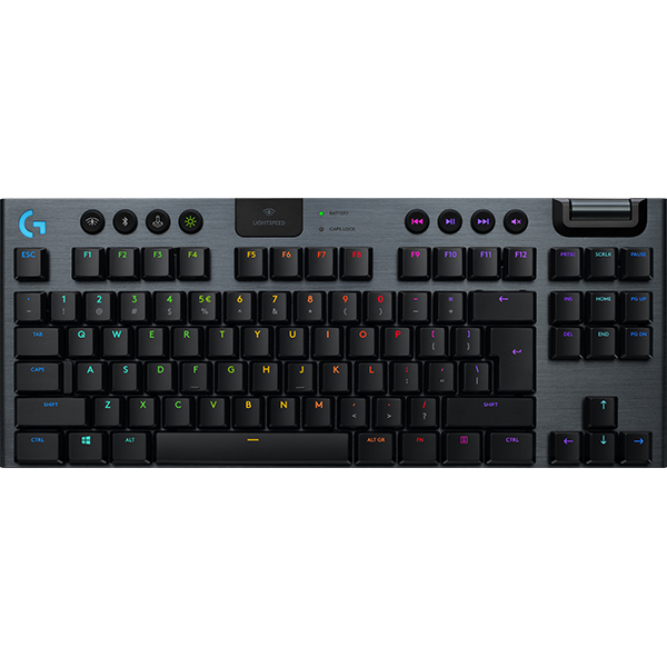 Tastatura Gaming Wireless mecanica LOGITECH G915 TKL Tactile, USB, Bluetooth, Layout US INT, negru