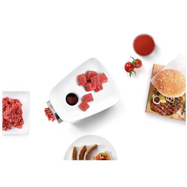 Masina de tocat carne BOSCH SmartPower MFW2515W, 1.7kg/min, 1500W, accesoriu carnati/suc de rosii, alb