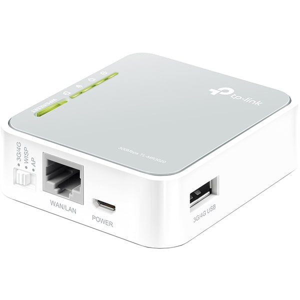 dividend gang Sloppy Router Wireless portabil TP-LINK TL-MR3020, 3G/4G LTE, Single-Band 300Mbps,  USB 2.0, alb