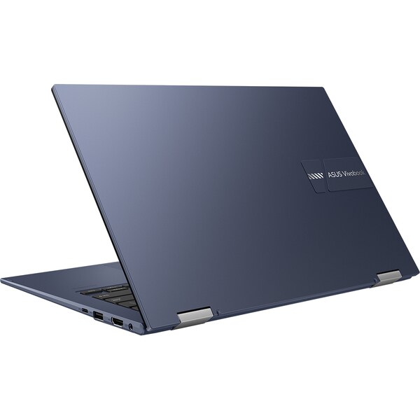 Laptop 2 in 1 ASUS Vivobook Go 14 Flip TP1401KA-EC062W, Intel Pentium Silver N6000 pana la 3.3GHz, 14" Full HD Touch, 8GB, SSD 256GB, Intel UHD Graphics, Windows 11 Home S, Quiet Blue