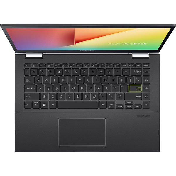 Laptop 2 in 1 ASUS Vivobook Flip 14 TP470EA-EC368W, Intel Core i5-1135G7 pana la 4.2GHz, 14" Full HD Touch, 8GB, SSD 256GB, Intel Iris Xe Graphics, Windows 11 Home S, negru