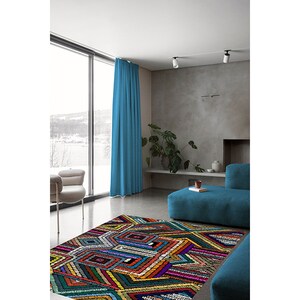 Covor living / dormitor Geometric, 120 x 180 cm, poliester, multicolor