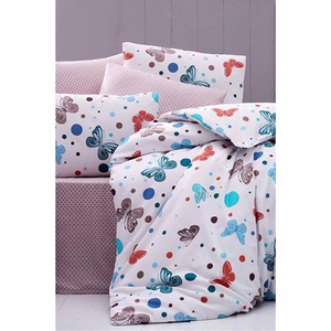 Lenjerie de pat Spring, 1 persoana, 65% bumbac + 35% poliester, 160 x 220 cm, 3 piese