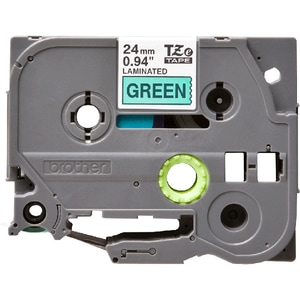 Banda etichete BROTHER TZe-751, 24 mm, 8 m, Negru pe Verde