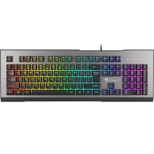 Tastatura gaming GENESIS Rhod 500 RGB, USB, gri metalic-negru