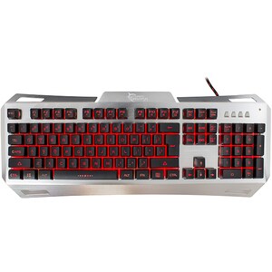 Tastatura Gaming WHITE SHARK Gladiator, USB, Layout UK, argintiu-negru