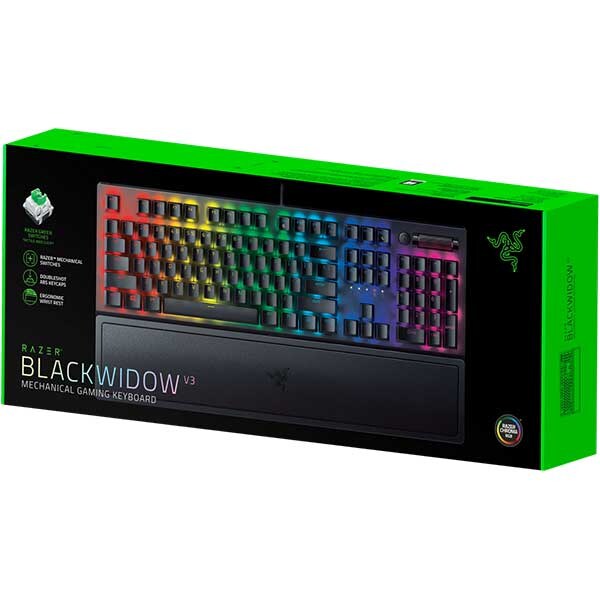 Tastatura Gaming mecanica RAZER BlackWidow V3, Yellow Switch, US, negru