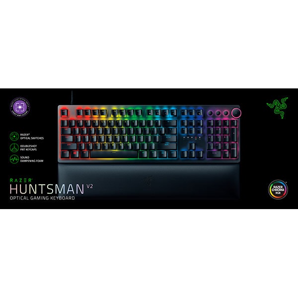 Tastatura Gaming Mecanica RAZER Huntsman V2, Purple Optical Switch, US, negru