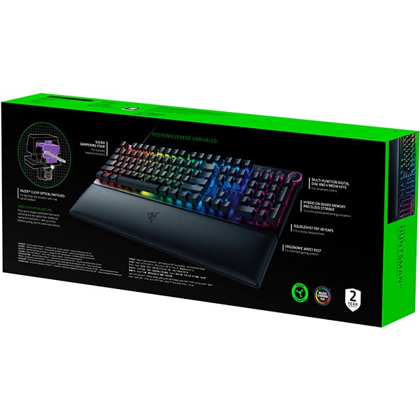 Tastatura Gaming Mecanica RAZER Huntsman V2, Purple Optical Switch, US, negru