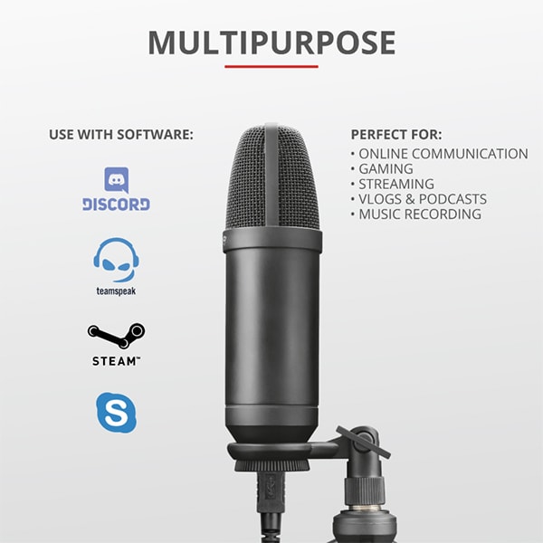 Microfon streaming TRUST GXT 252+ Emita Plus, USB, negru