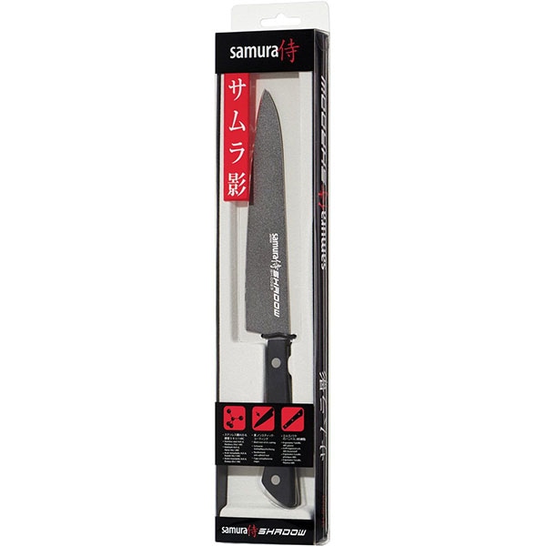 Cutit utilitar SAMURA Shadow SH-0023, 15cm, otel, negru