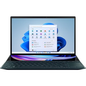 Laptop ASUS ZenBook Duo 14 UX482EAR-HY383X, Intel Core i7-1195G7 pana la 5GHz, 14" Full HD Touch, 32GB, SSD 1TB, Intel Iris Xe Graphics, Windows 11 Pro, Celestial Blue