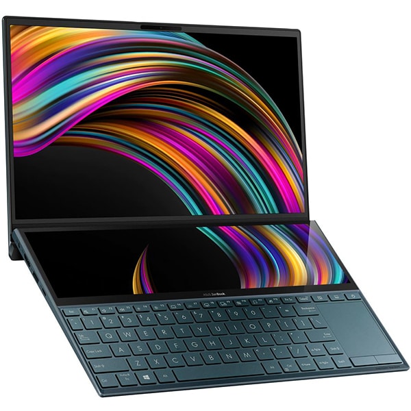 Laptop ASUS ZenBook Duo UX481FA-HJ048R, Intel Core i5-10210U pana la 4.2GHz, 14" Full HD Touch, 8GB, SSD 512GB, Intel UHD Graphics 620, Windows 10 Pro, Celestial Blue