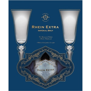 Vin spumant Prosseco alb Rhein Extra Imperial Brut, 0.75L + 2 Pahare