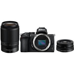 Aparat foto Mirrorless NIKON Z 50 Kit, 21.5 MP, Wi-Fi, negru + Obiectiv 16-50 mm VR + Obiectiv 50-250 mm VR