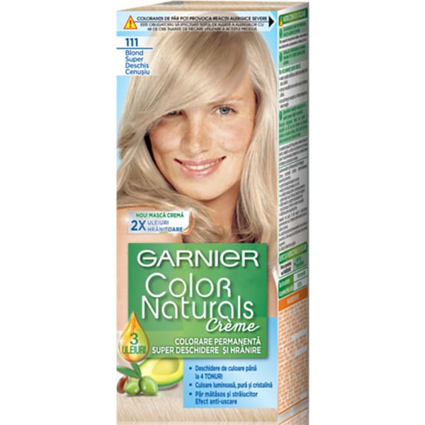 Vopsea de par GARNIER  Color Naturals, 111 Blond Foarte Foarte Deschis Cenusiu, 110ml