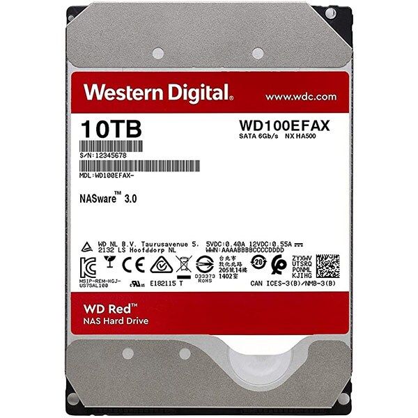 Hard Disk NAS WD Red, 10TB, 5400 RPM, SATA3, 256MB, WD100EFAX