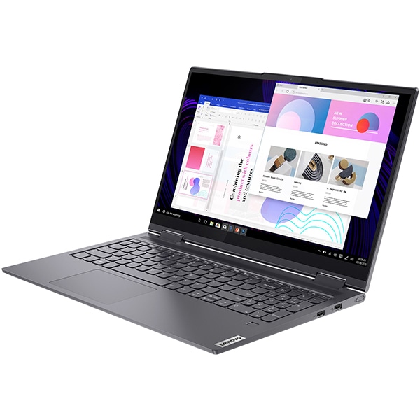 Laptop 2 in 1 LENOVO Yoga 7 15ITL5, Intel Core i7-1165G7 pana la 4.7GHz, 15.6" Full HD Touch, 16GB, SSD 1TB, Intel Iris Xe, Windows 10 Home, Slate Grey