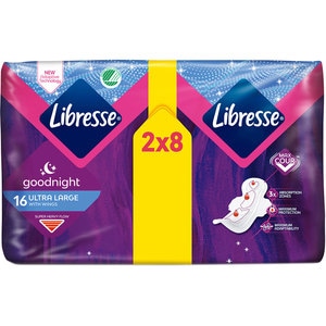 Absorbante LIBRESSE Ultra Large Goodnight Duo, 16 bucati