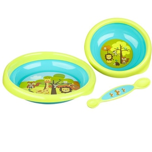 Set complet de hranire BEBEDOR 1006038, 6 luni+, 3 piese, turcoaz-galben