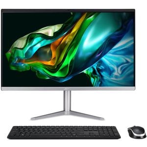 Sistem PC All in One Aspire C24-1300, AMD Ryzen 5 7520U pana la 4.3GHz, 24" Full HD, 16GB, SSD 512GB, Radeon 610M, Linux(eShell), negru-argintiu