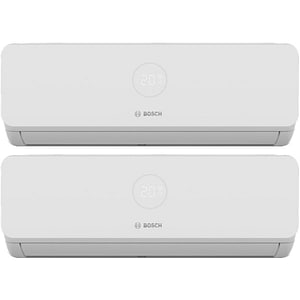 Sistem aer conditionat pentru 2 incaperi BOSCH Climate 3200i, 9000/12000 BTU, A++/A+, Inverter, Unitate externa 18000 BTU, Afisaj, alb
