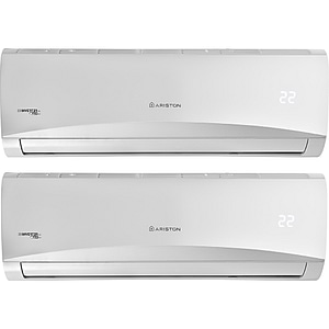 Sistem aer conditionat pentru 2 incaperi ARISTON PRIOS 55 Dual 2 x 9000 BTU, Wi-Fi, A++/A+, 2D Inverter, Functie incalzire, Follow me, Functie Memory, alb