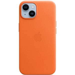 Husa telefon APPLE Leather Case cu MagSafe - Orange pentru iPhone 14, MPP83ZM/A