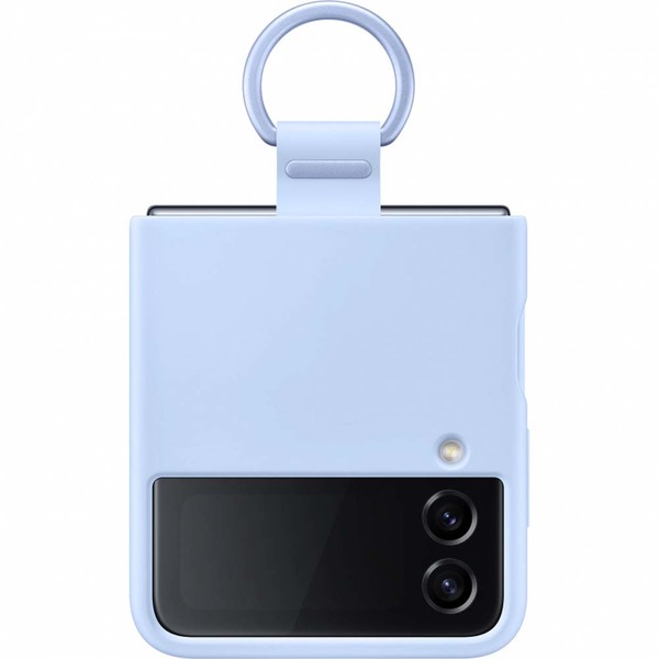 Husa telefon SAMSUNG Silicone Cover with Ring pentru Galaxy Z Flip4 EF-PF721TLEGWW, Arctic Blue