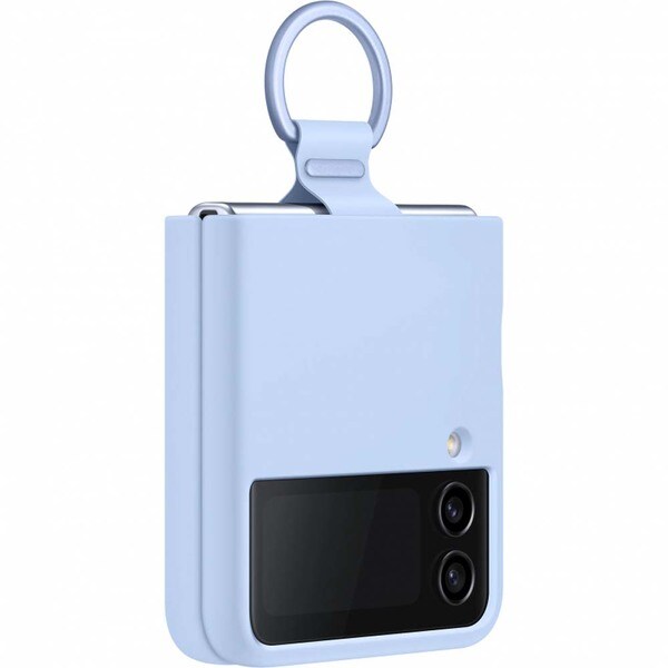 Husa telefon SAMSUNG Silicone Cover with Ring pentru Galaxy Z Flip4 EF-PF721TLEGWW, Arctic Blue