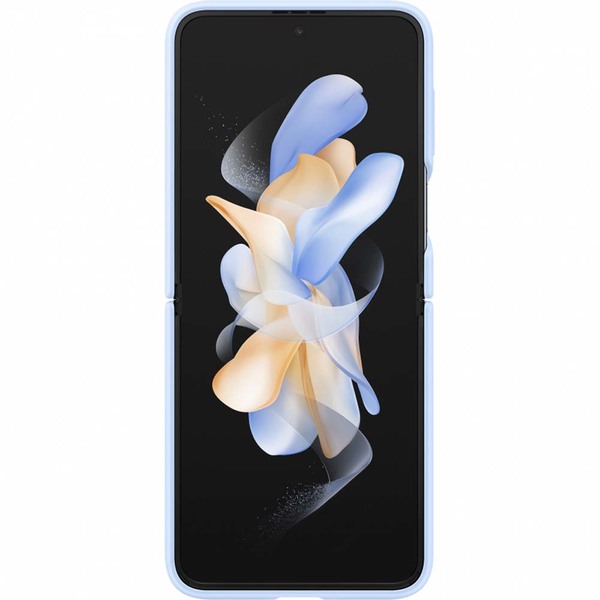 Husa telefon SAMSUNG Silicone Cover with Ring pentru Galaxy Z Flip4 EF-PF721TLEGWW, Arctic Blue