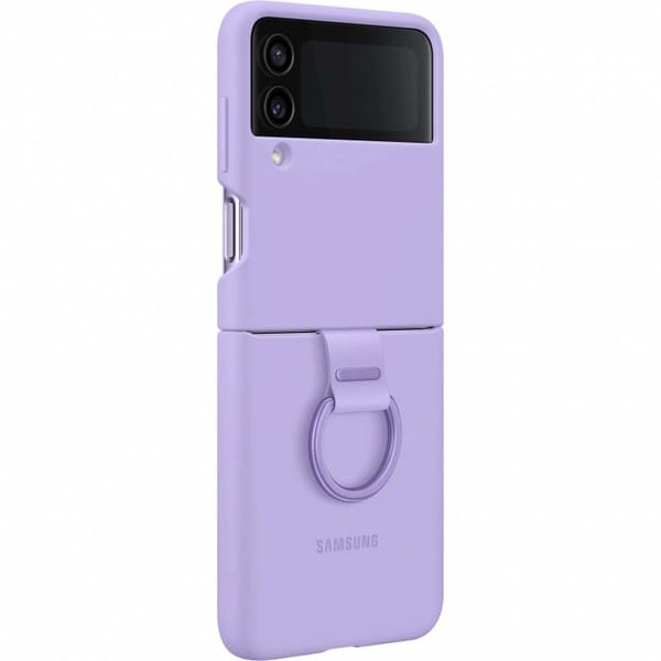 Husa telefon SAMSUNG Silicone Cover with Ring pentru Galaxy Z Flip4 EF-PF721TVEGWW, Bora Purple