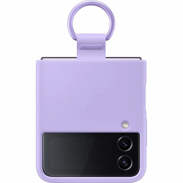 Husa telefon SAMSUNG Silicone Cover with Ring pentru Galaxy Z Flip4 EF-PF721TVEGWW, Bora Purple