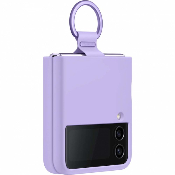 Husa telefon SAMSUNG Silicone Cover with Ring pentru Galaxy Z Flip4 EF-PF721TVEGWW, Bora Purple