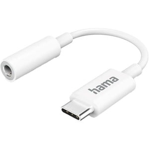 Adaptor audio HAMA 201524, USB-C - Jack 3.5mm, alb