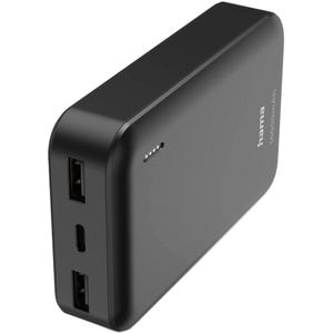 Baterie externa HAMA Pocket 10 201708, 10000mAh, 1xUSB-C, 2xUSB-A, gri