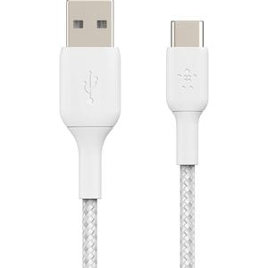Cablu de date BELKIN Boost Charge CAB002bt2MWH, USB-A - USB-C, 2m, alb