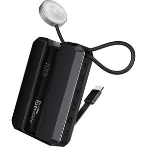 Baterie externa PROMATE Neo-10, 10000mAh, Incarcare Apple Watch 2.5W, 1x USB-C Power Delivery (PD) 30W, negru