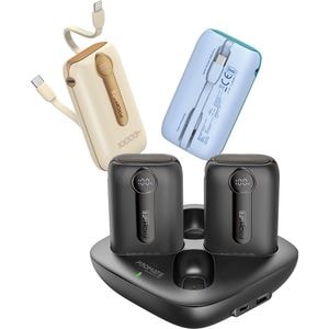 Set 4 baterii externe PROMATE Quatro-10, 10000mAh, USB-C, Statie incarcare, multicolor