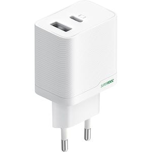 Incarcator retea OPPO Supervooc, 1x USB-A, 1x USB-C, 33W, alb