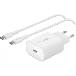 Incarcator retea BELKIN WCA004vf1MWH-B6, 1xUSB-C, Power Delivery 25W, alb