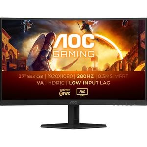 Monitor Gaming curbat LED Fast VA AOC C27G4ZXE, 27", Full HD, 280Hz, HDR10, negru