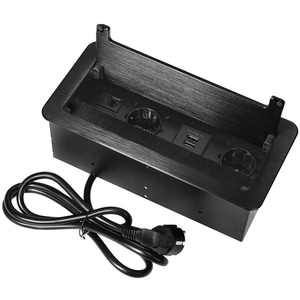 Priza ORNO OR-GM-9022(GS)/B, 2 prize, 2 USB-A, 1.5m, negru