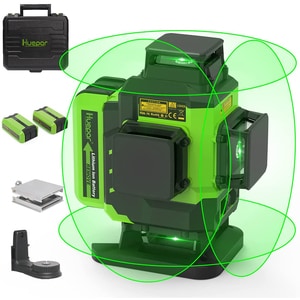 Nivela laser HUEPAR LS04CG, raza 15m, negru-verde