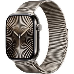 APPLE Watch 10, GPS + Cellular, 42mm, Natural Titan Case, Natural Milanese Loop